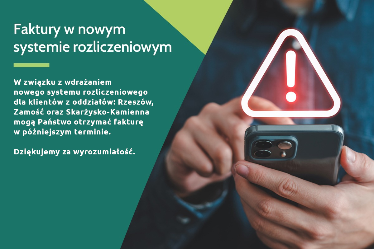 Komunikat w sprawie nowego systemu rozliczeniowego.
