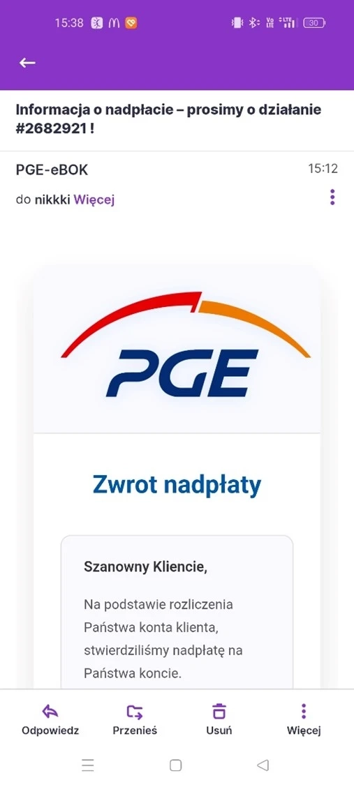 zwrot nadpłaty